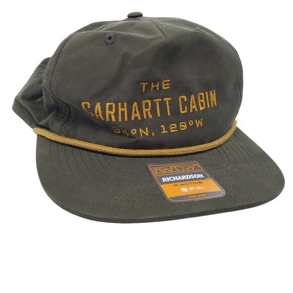 Carhartt Cabin Hat Richardson Green Yellow Bienvenido a casa Snapback Adjustable - Picture 1 of 10